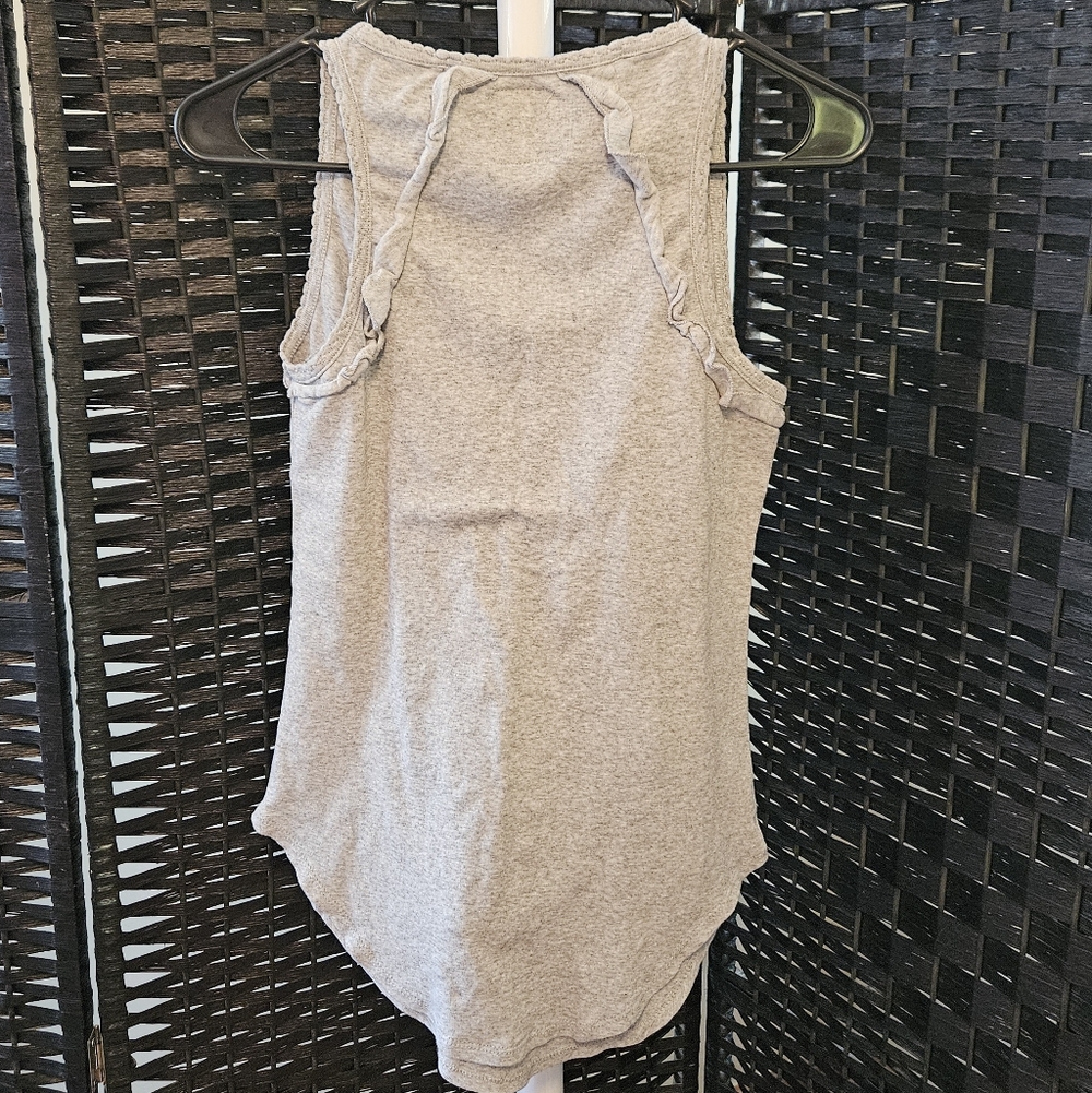 Chaser Heather Gray Ruffle Tank Top - Picture 2 of 2